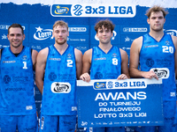 MKS LOTTO 3x3 Dabrowa Gornicza players advance to the final basketball tournament of the LOTTO 3x3 League in Sosnowiec, Poland, on September...