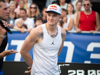 Polish dunker Piotr GRABO Grabowski attends the LOTTO 3x3 League basketball tournament in Sosnowiec, Poland, on September 8, 2024. (