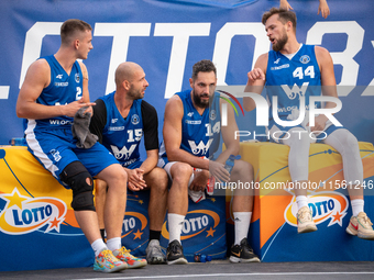 KK Anwil Wloclawek players participate in the LOTTO 3x3 League basketball game in Sosnowiec, Poland, on September 8, 2024. Lotto 3x3 Liga to...