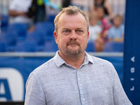 Mayor of Sosnowiec Arkadiusz Checinski attends the LOTTO 3x3 League basketball tournament in Sosnowiec, Poland, on September 8, 2024. (