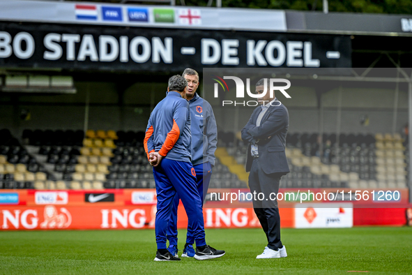 Netherlands trainer coach Michael Reiziger and Netherlands assistant trainer Leeroy Echteld during the match between Netherlands and Georgia...