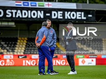 Netherlands trainer coach Michael Reiziger and Netherlands assistant trainer Leeroy Echteld during the match between Netherlands and Georgia...