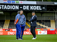 Netherlands assistant trainer Leeroy Echteld and Netherlands trainer coach Michael Reiziger during the match between Netherlands and Georgia...