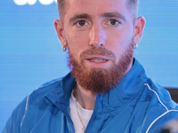 In Buenos Aires, Argentina, on September 9, 2024, Spanish footballer Iker Muniain speaks at a press conference after practicing with the San...