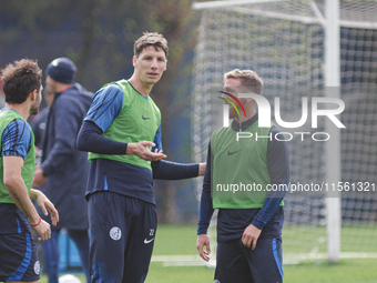 Iker Muniain with his teammates during training on his presentation day as a new player of San Lorenzo de Almagro at Estadio Pedro Bidegain...