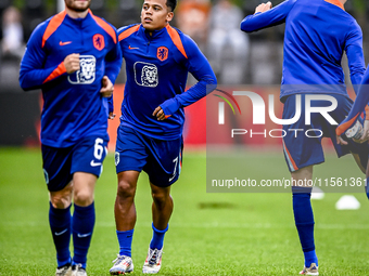 Netherlands player Million Manhoef plays during the match between the Netherlands and Georgia at the Covebo Stadium - De Koel for the Qualif...