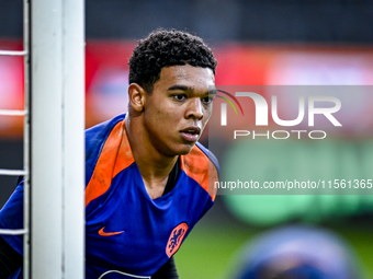 Netherlands goalkeeper Rome-Jayden Owusu-Oduro plays during the match between the Netherlands and Georgia at the Covebo Stadium - De Koel fo...