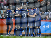 Players of the Netherlands celebrate the goal of Netherlands player Emmanuel Emegha, making the score 1-0, during the match between the Neth...