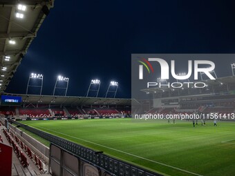 Giacomo Cosua: Budapest, Hungary, on September 9, 2024 - Bozsik Arena Stadium view prior to the UEFA Nations League 2024/25 League A Group A...