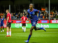 Netherlands player Emmanuel Emegha celebrates the 2-0 goal during the match between the Netherlands and Georgia at the Covebo Stadium - De K...