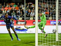 Netherlands player Emmanuel Emegha scores the 2-0 during the match between Netherlands and Georgia at the Covebo Stadium - De Koel for the Q...