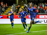 Netherlands player Emmanuel Emegha celebrates the 2-0 goal during the match between the Netherlands and Georgia at the Covebo Stadium - De K...