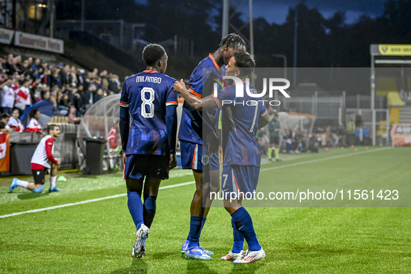 Netherlands player Emmanuel Emegha and Netherlands player Million Manhoef celebrate the 2-0 goal during the match between the Netherlands an...