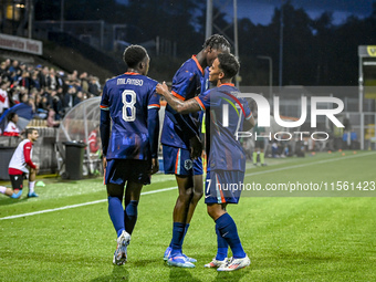 Netherlands player Emmanuel Emegha and Netherlands player Million Manhoef celebrate the 2-0 goal during the match between the Netherlands an...