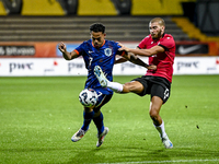 Netherlands player Million Manhoef and Georgia player Gizo Mamageishvili during the match between the Netherlands and Georgia at the Covebo...