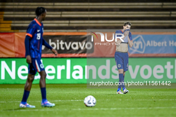 Netherlands player Youri Baas is disappointed after the goal of Georgia player Otar Mamageishvili, making the score 2-1, during the match be...