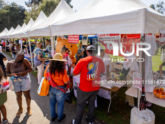 On September 2, 2024, in Banning Park, United States, 42 unions hold the 45th Annual LA Labor Day Parade, ending with a picnic in Banning Pa...