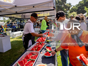 On September 2, 2024, in Banning Park, United States, 42 unions hold the 45th Annual LA Labor Day Parade, ending with a picnic in Banning Pa...