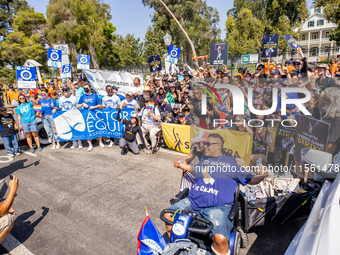 On September 2, 2024, in Banning Park, United States, 42 unions hold the 45th Annual LA Labor Day Parade, ending with a picnic in Banning Pa...