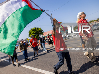 On September 2, 2024, in Banning Park, United States, 42 unions hold the 45th Annual LA Labor Day Parade, ending with a picnic in Banning Pa...