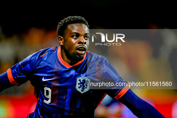 Netherlands player Noah Ohio celebrates the 3-1 goal during the match between the Netherlands and Georgia at the Covebo Stadium - De Koel fo...