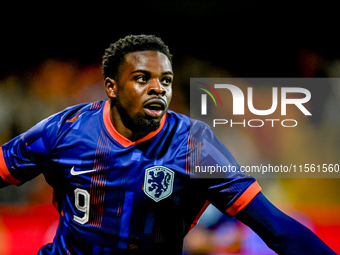 Netherlands player Noah Ohio celebrates the 3-1 goal during the match between the Netherlands and Georgia at the Covebo Stadium - De Koel fo...