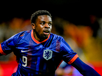 Netherlands player Noah Ohio celebrates the 3-1 goal during the match between the Netherlands and Georgia at the Covebo Stadium - De Koel fo...