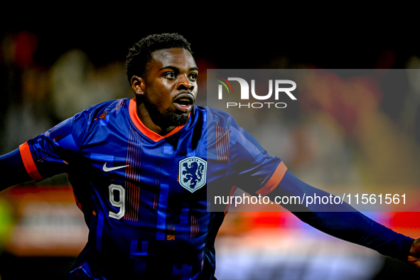 Netherlands player Noah Ohio celebrates the 3-1 goal during the match between the Netherlands and Georgia at the Covebo Stadium - De Koel fo...