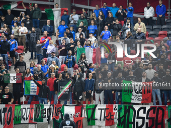 Supporters of Italy during Israel vs Italy: matchday 2 of UEFA Nations League 2024-2025, in Budapest, Hungary, on September 9, 2024, at Bozs...