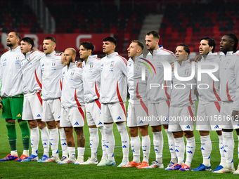 Players of Italy's national team before Israel vs Italy: matchday 2 of UEFA Nations League 2024-2025, in Budapest, Hungary, on September 9,...