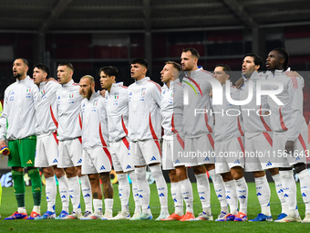 Players of Italy's national team before Israel vs Italy: matchday 2 of UEFA Nations League 2024-2025, in Budapest, Hungary, on September 9,...