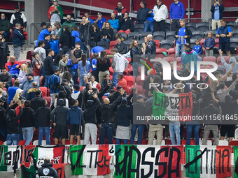 Supporters of Italy during Israel vs Italy: matchday 2 of UEFA Nations League 2024-2025, in Budapest, Hungary, on September 9, 2024, at Bozs...