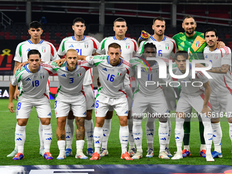 Players of Italy's national team before Israel vs Italy: matchday 2 of UEFA Nations League 2024-2025, in Budapest, Hungary, on September 9,...