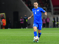 Neta Lavi is in action during Israel vs Italy: matchday 2 of UEFA Nations League 2024-2025, at Bozsik Arena in Budapest, Hungary, on Septemb...