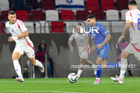 Liel Abada in action during Israel vs Italy: matchday 2 of UEFA Nations League 2024-2025, in Budapest, Hungary, on September 9, 2024, at Boz...