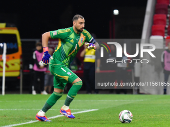 Gianluigi Donnarumma in action during Israel vs Italy: matchday 2 of UEFA Nations League 2024-2025, in Budapest, Hungary, on September 9, 20...