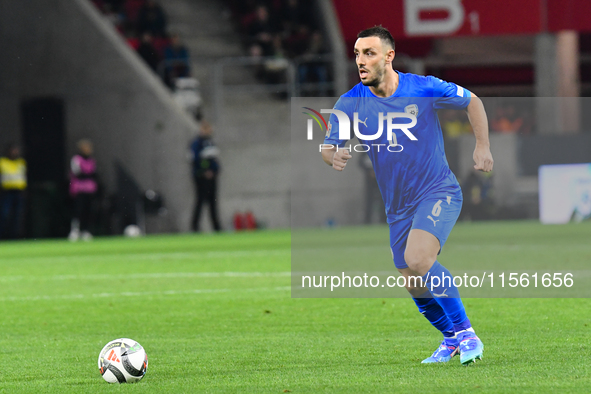 Neta Lavi is in action during Israel vs Italy: matchday 2 of UEFA Nations League 2024-2025, at Bozsik Arena in Budapest, Hungary, on Septemb...