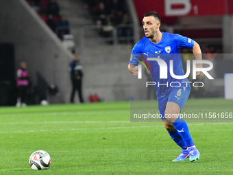 Neta Lavi is in action during Israel vs Italy: matchday 2 of UEFA Nations League 2024-2025, at Bozsik Arena in Budapest, Hungary, on Septemb...