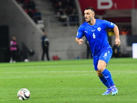 Neta Lavi is in action during Israel vs Italy: matchday 2 of UEFA Nations League 2024-2025, at Bozsik Arena in Budapest, Hungary, on Septemb...