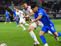 Manor Solomon and Alessandro Buongiorno are in action during Israel vs. Italy: matchday 2 of UEFA Nations League 2024-2025, at Bozsik Arena...