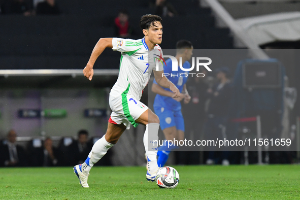 Samuele Ricci is in action during the Israel vs Italy match on matchday 2 of the UEFA Nations League 2024-2025, at Bozsik Arena in Budapest,...