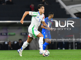 Samuele Ricci is in action during the Israel vs Italy match on matchday 2 of the UEFA Nations League 2024-2025, at Bozsik Arena in Budapest,...