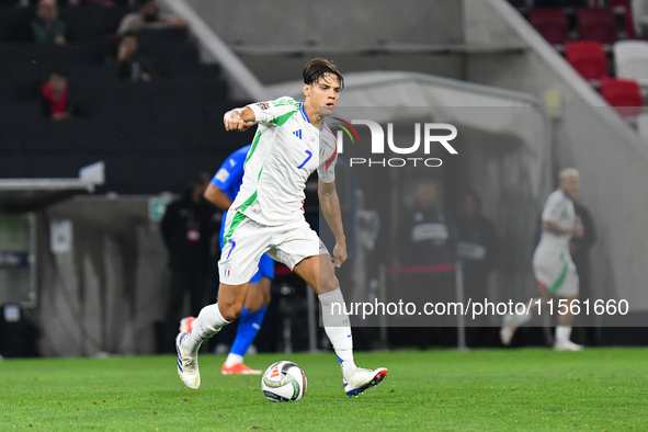 Samuele Ricci is in action during the Israel vs Italy match on matchday 2 of the UEFA Nations League 2024-2025, at Bozsik Arena in Budapest,...