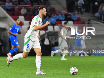 Federico Gatti is in action during Israel vs Italy: matchday 2 of UEFA Nations League 2024-2025, at Bozsik Arena in Budapest, Hungary, on Se...