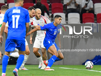 Anan Khalaili in action during Israel vs. Italy: matchday 2 of UEFA Nations League 2024-2025, in Budapest, Hungary, on September 9, 2024, at...