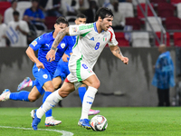 Sandro Tonali is in action during Israel vs Italy: matchday 2 of UEFA Nations League 2024-2025, at Bozsik Arena in Budapest, Hungary, on Sep...