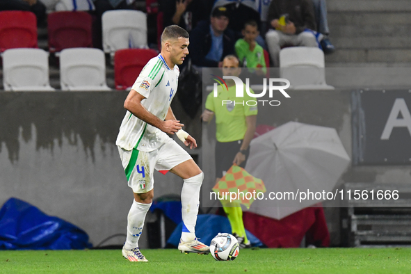 Alessandro Buongiorno is in action during Israel vs Italy: matchday 2 of UEFA Nations League 2024-2025, in Budapest, Hungary, on September 9...