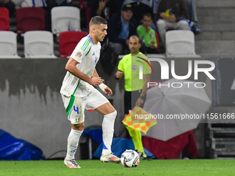 Alessandro Buongiorno is in action during Israel vs Italy: matchday 2 of UEFA Nations League 2024-2025, in Budapest, Hungary, on September 9...