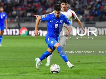 Manor Solomon is in action during Israel vs Italy: matchday 2 of UEFA Nations League 2024-2025, in Bozsik Arena, Budapest, Hungary, on Septe...