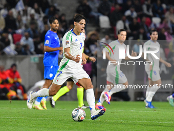 Samuele Ricci is in action during the Israel vs Italy match on matchday 2 of the UEFA Nations League 2024-2025, at Bozsik Arena in Budapest,...